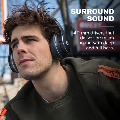 Raycon The Everyday Wireless Bluetooth Over Ear Headphones, with Active Noise Cancelling, Awareness Mode and Built in Microphone, IPX 4 Water Resistance, 40 Hours of Battery Life (Black) - Image 6